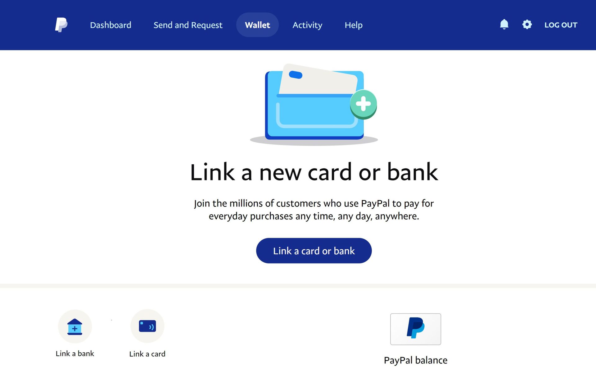 Link a card paypal